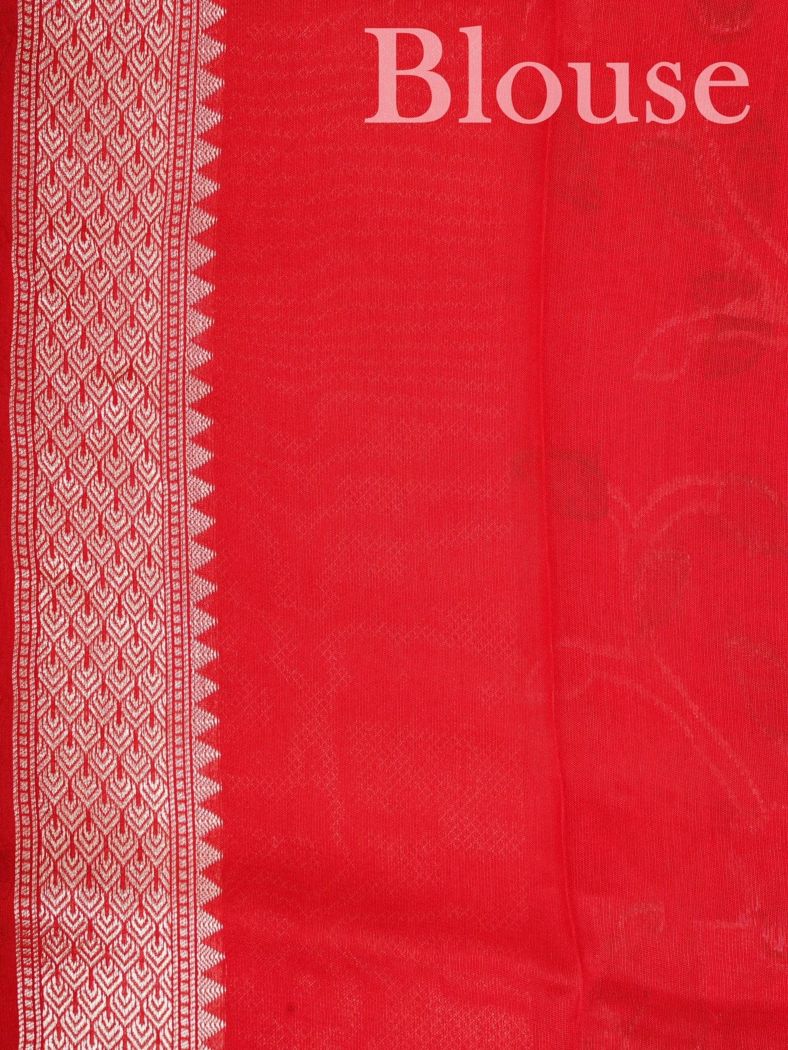 Georgette Red Tussar Georgette - Manoranjitham Weaves - Handloom Store