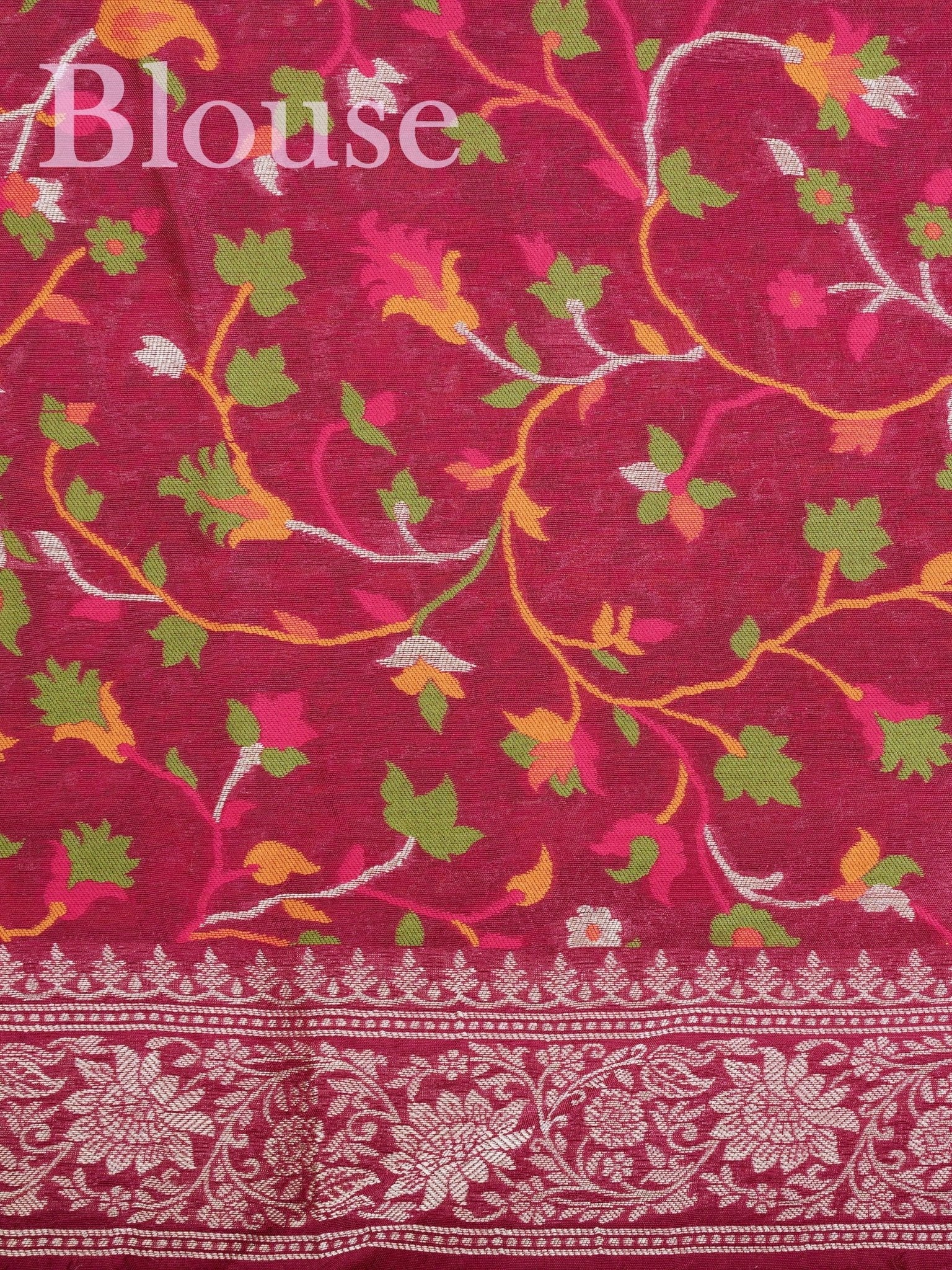 Georgette Maroon Tussar Georgette - Manoranjitham Weaves - Handloom Store