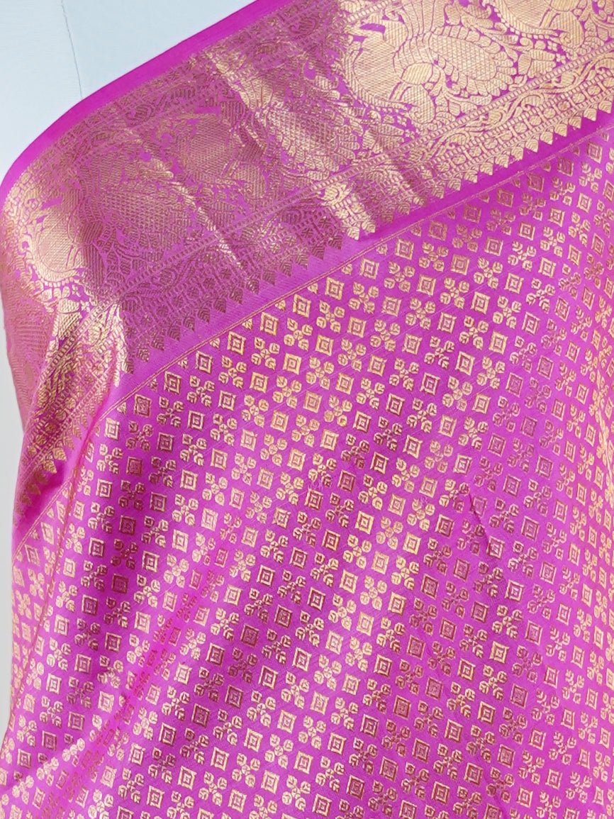 Kanchipuram Silk  100% Pure Silk  - Manoranjitham Weaves - Handloom Store
