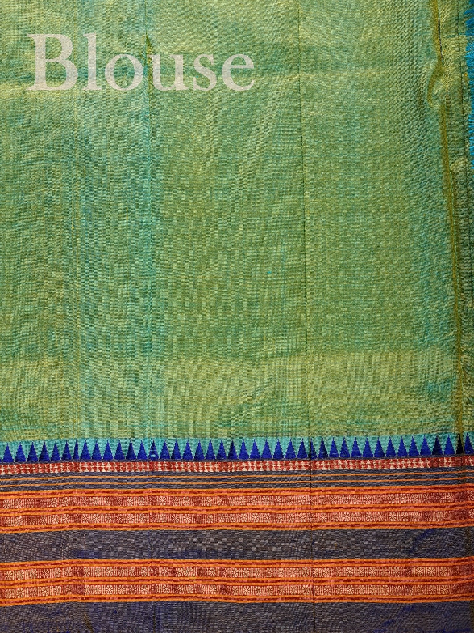 Narayanpet Green 100% Pure Silk  - Manoranjitham Weaves - Handloom Store