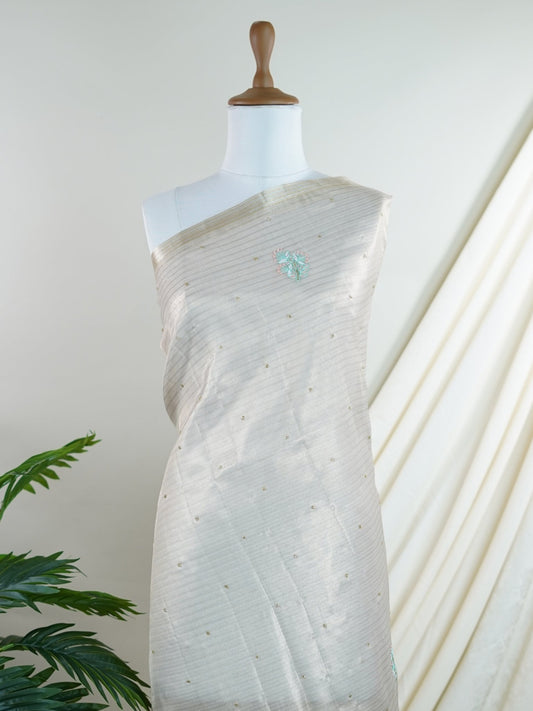 tissue Silver 100% Pure Tissue - Manoranjitham Weaves - Handloom Store