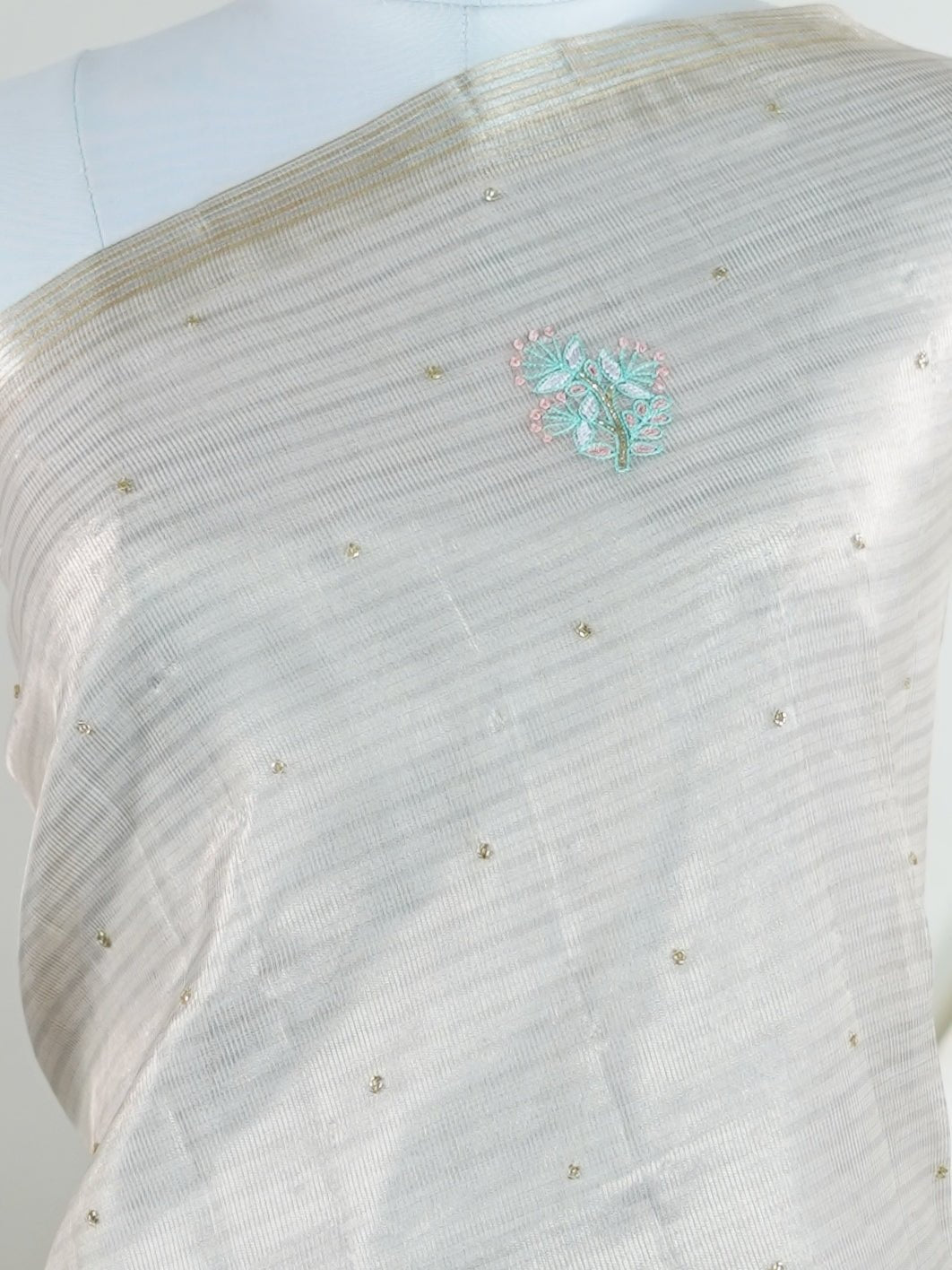 tissue Silver 100% Pure Tissue - Manoranjitham Weaves - Handloom Store