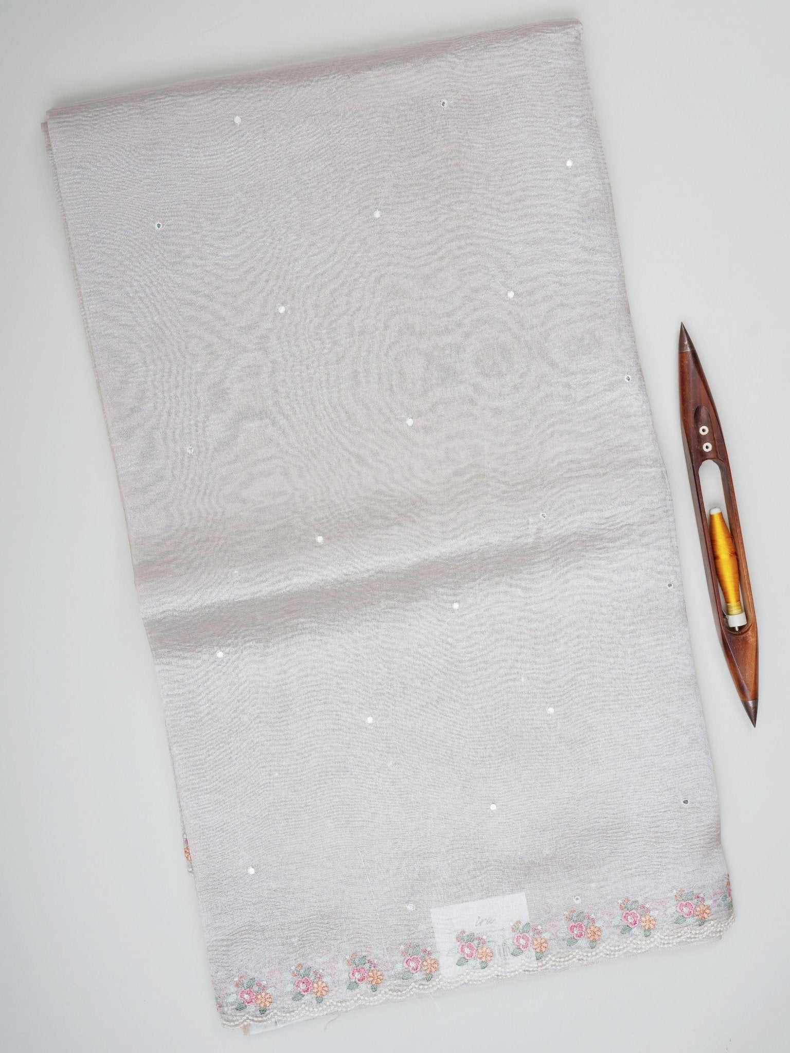 Net Gold Semi Crush Tissue - Manoranjitham Weaves - Handloom Store