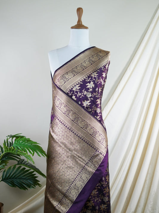 Katan Cream 100% Pure Katan Silk - Manoranjitham Weaves - Handloom Store