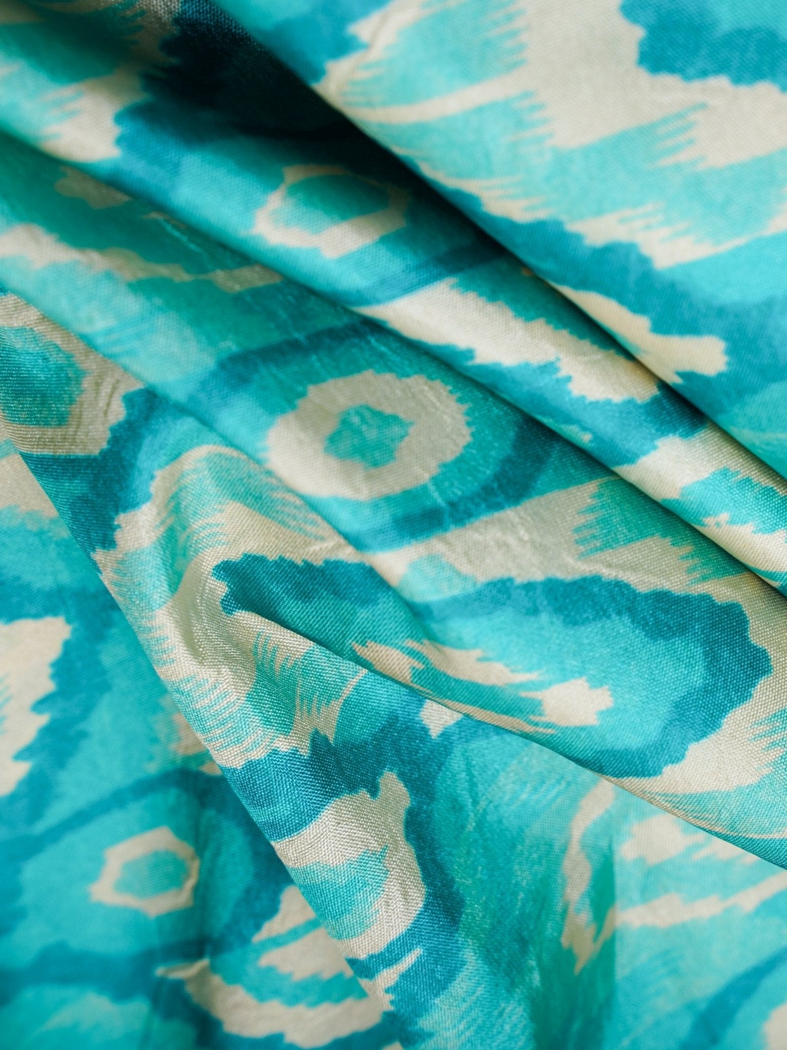 Satin Green Semi Mushru - Manoranjitham Weaves - Handloom Store