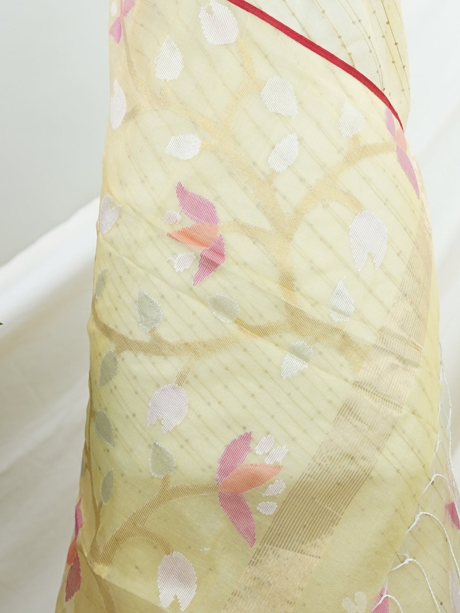 Fancy Yellow Muslin - Manoranjitham Weaves - Handloom Store