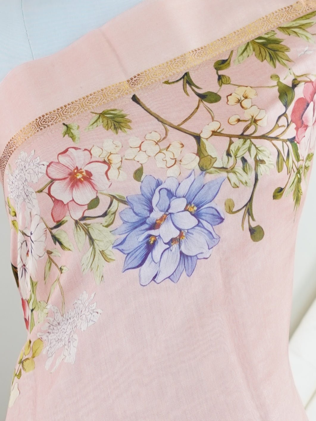 Cotton Peach Silk Cotton - Manoranjitham Weaves - Handloom Store