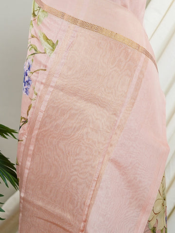 Cotton This 100% Pure Cotton silk saree, adorned in Peach and detailed with nan weaving, reflects the grandeur of Maharashtra. The timeless Handwork motifs enhance its bridal charm. A perfect blend of luxury and tradition, it is designed for those who appreciate fine craftsmanship. Yamini - Manoranjitham Weaves - Handloom Store