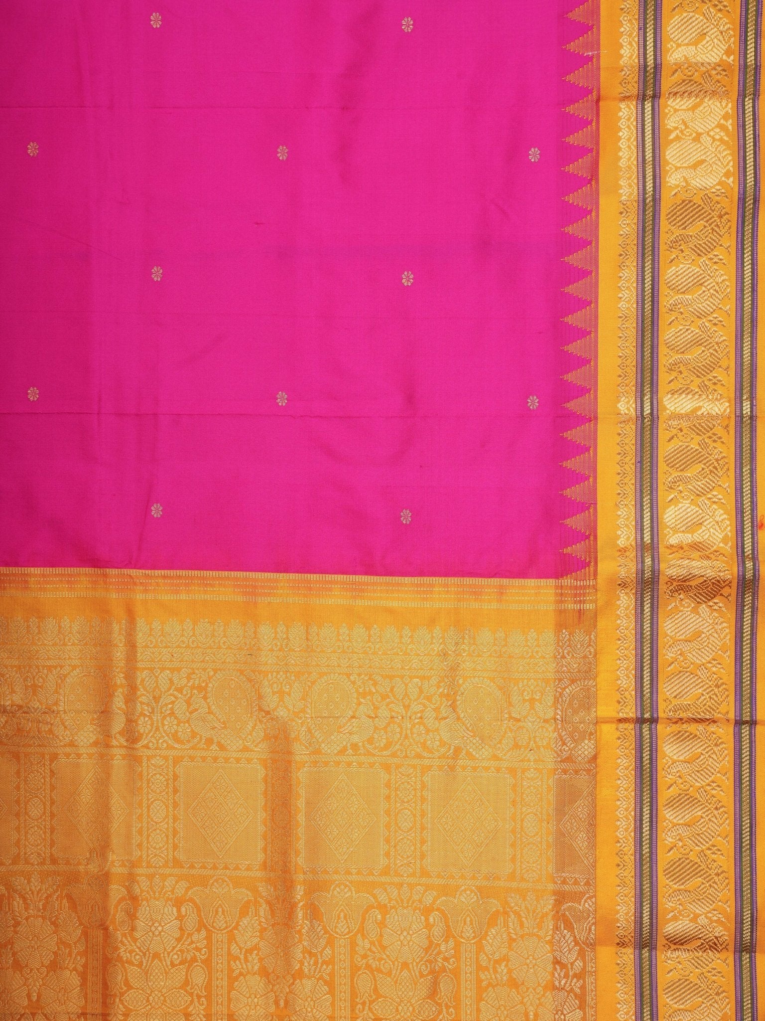 Narayanpet Pink 100% Pure Silk  - Manoranjitham Weaves - Handloom Store