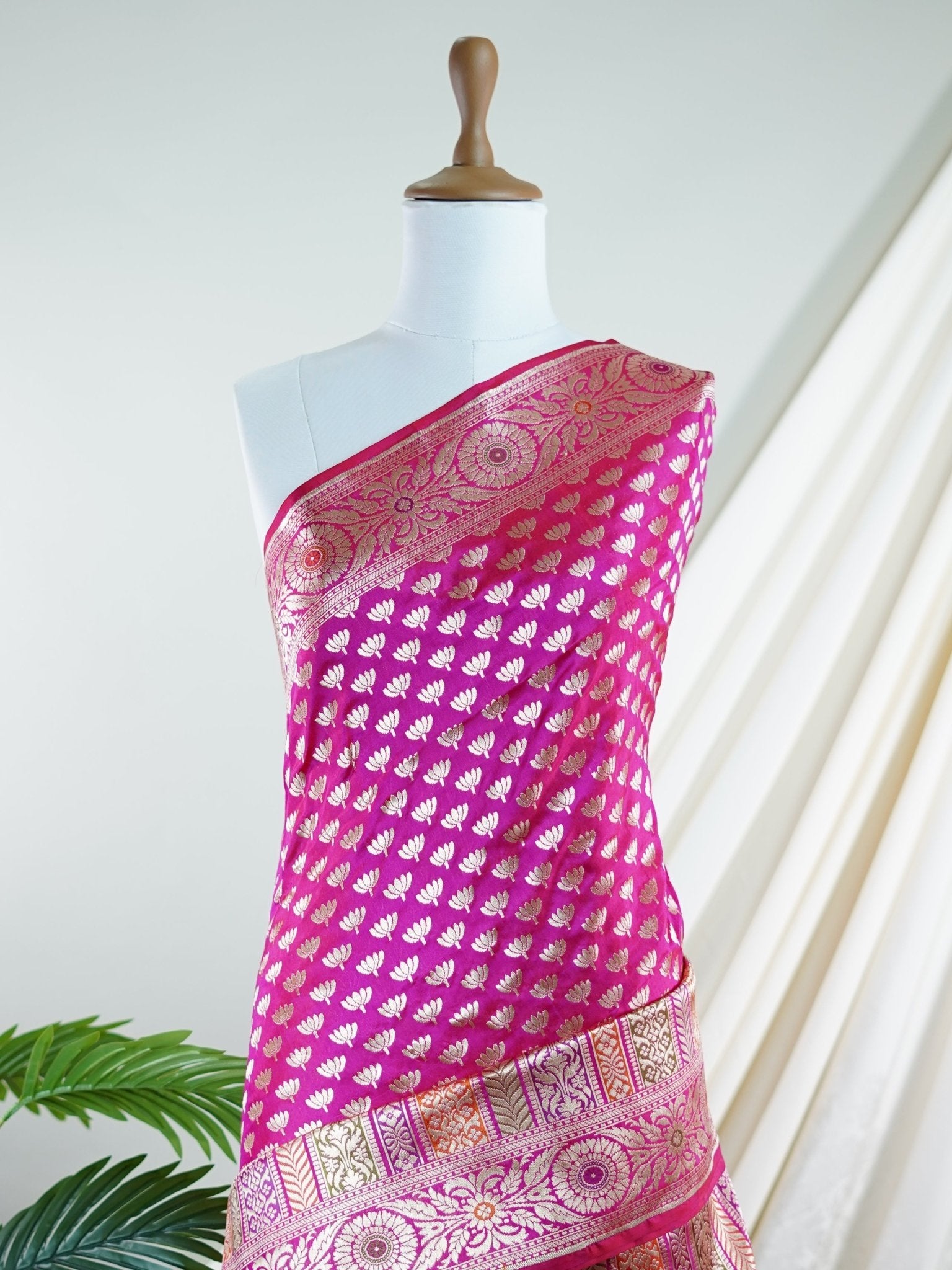 Katan Pink 100% Pure Katan Silk - Manoranjitham Weaves - Handloom Store