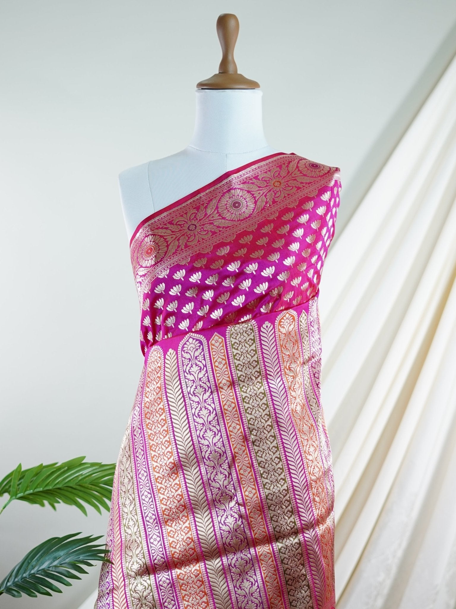 Katan Pink 100% Pure Katan Silk - Manoranjitham Weaves - Handloom Store