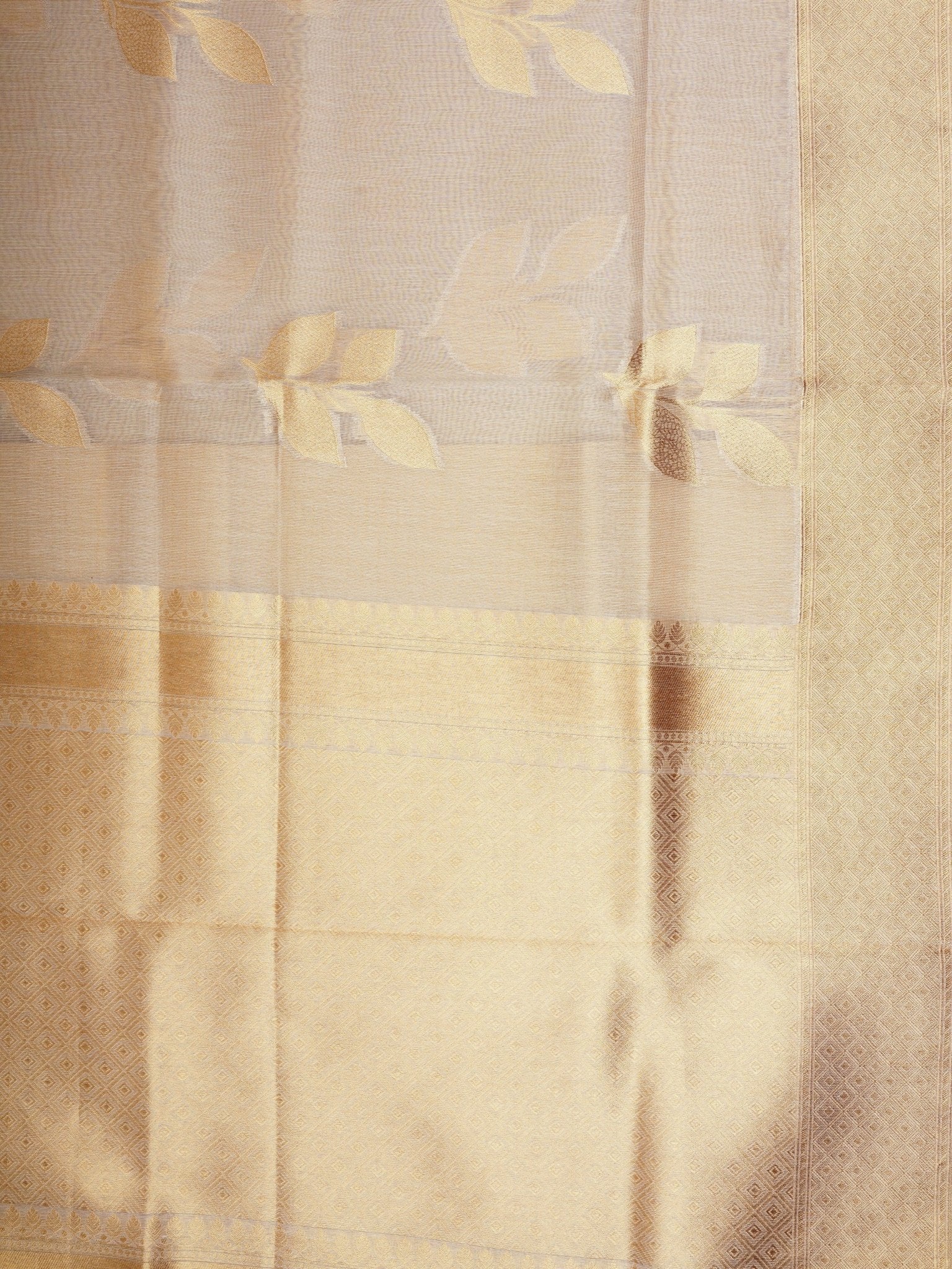 tissue Gold Kora Semi Tissue - Manoranjitham Weaves - Handloom Store